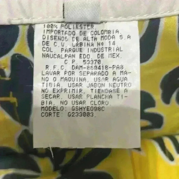 Guess vintage floral print swim trunk shorts mens size 34 color yellow black - Picture 8 of 9